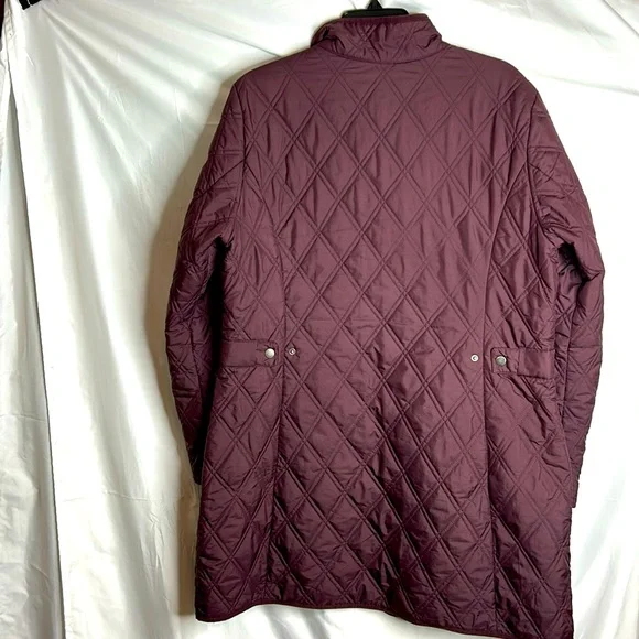 Eddie Bauer Quilted Jacket Coat Full Zip Insulated Pockets size large burgundy - Picture 2 of 15